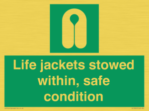 Life jackets stowed within